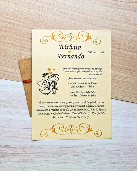 Convite Casamento Estilo Rústico