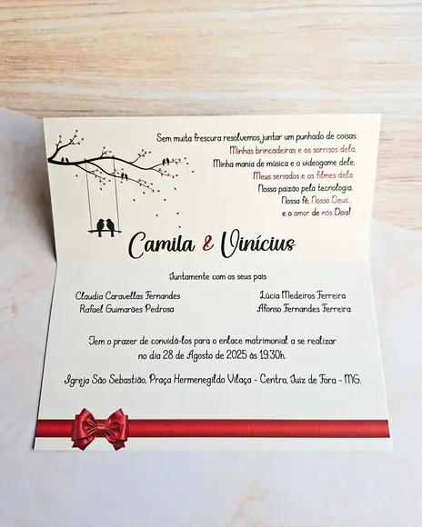 Convite Casamento Tipo Carta - Flores