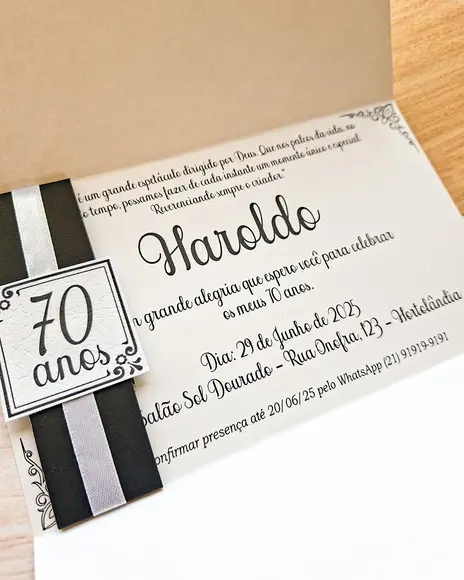 Convite de Aniversário Adulto - Grande