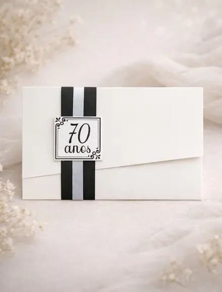 Convite de Aniversário Melhor Idade - 70 Anos - 80 Anos