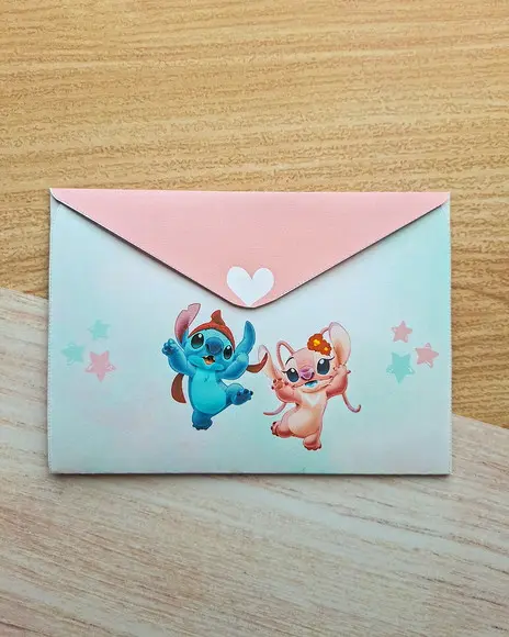 Convite de Aniversário Stitch com Envelope