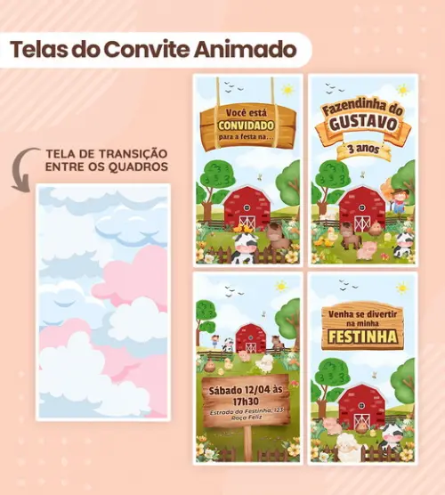 Convite Digital Animado Fazendinha