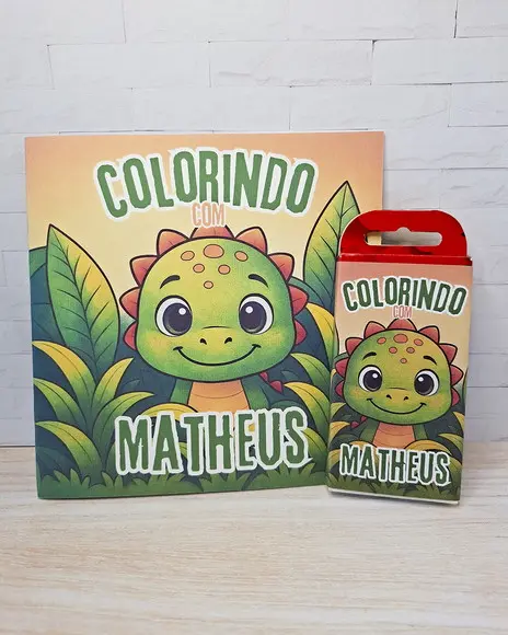 Livrinho de Colorir com Giz de Cera - Lembrancinha de Festa