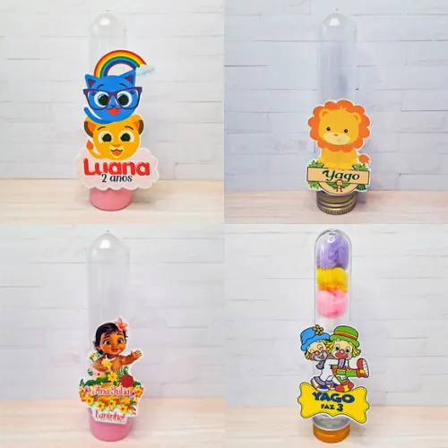 Tubetes Personalizados com Tags Temáticas