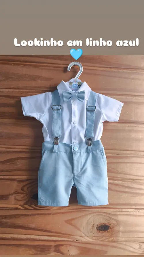 🌟 Conjunto Social Infantil Menino com Suspensório - Sob Medid