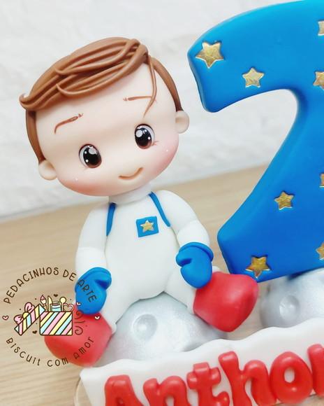 Mini Topo de Bolo Astronauta