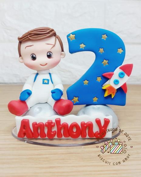 Mini Topo de Bolo Astronauta