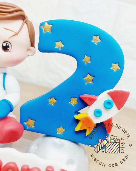 Mini Topo de Bolo Astronauta