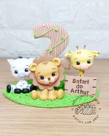 Mini Topo de Bolo Safari em Biscuit