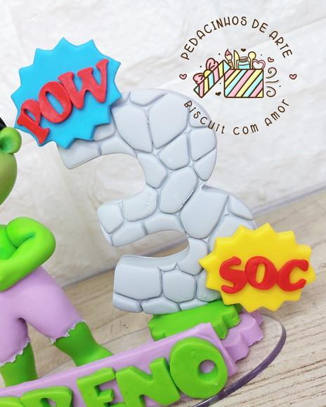 Topo de Bolo Biscuit Hulk