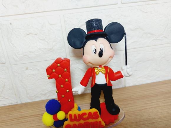 Topo de Bolo Biscuit Mickey Circo