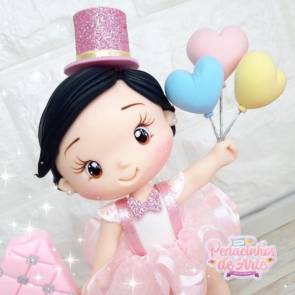 Topo de Bolo Circo Rosa