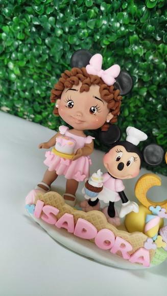 Topo de Bolo Minnie Confeiteira