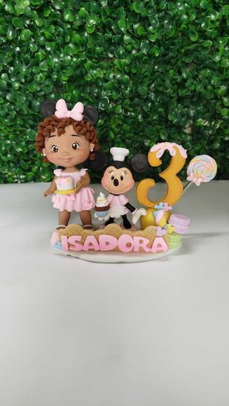 Topo de Bolo Minnie Confeiteira