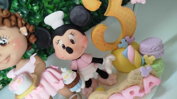 Topo de Bolo Minnie Confeiteira