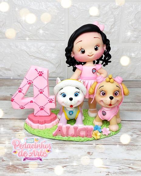 Topo de Bolo Patrulha Canina Menina