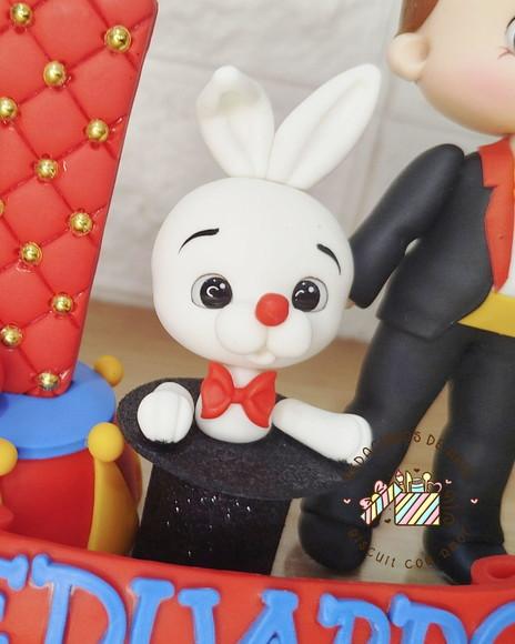 Topo de Bolo Personalizado -vela Biscuit Circo Menino
