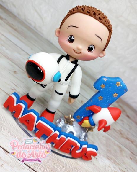 Topo de Bolo Personalizado Biscuit Astronauta