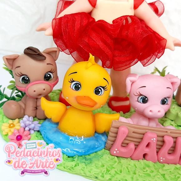 Topo de Bolo Personalizado Biscuit Fazendinha