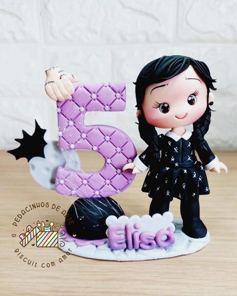 Topo de Bolo Personalizado Biscuit Wandinha