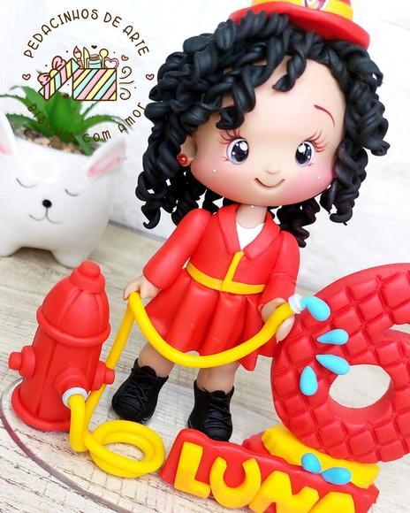 Topo de Bolo Personalizado Bombeiro