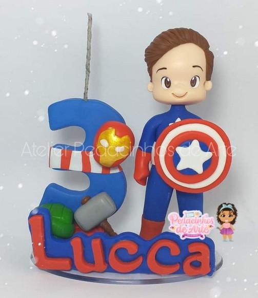 Topo de Bolo Personalizado Capitão América
