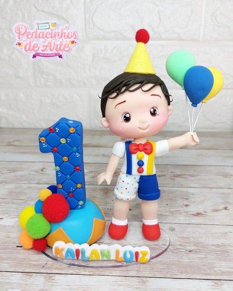Topo de Bolo Personalizado Circo Menino
