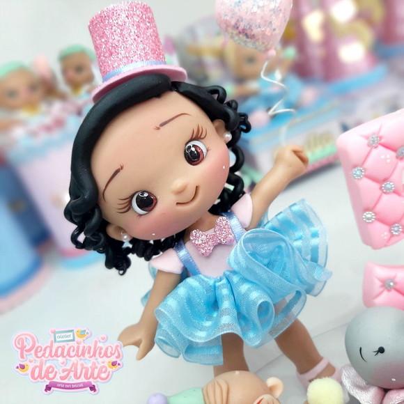Topo de Bolo Personalizado Circo Rosa
