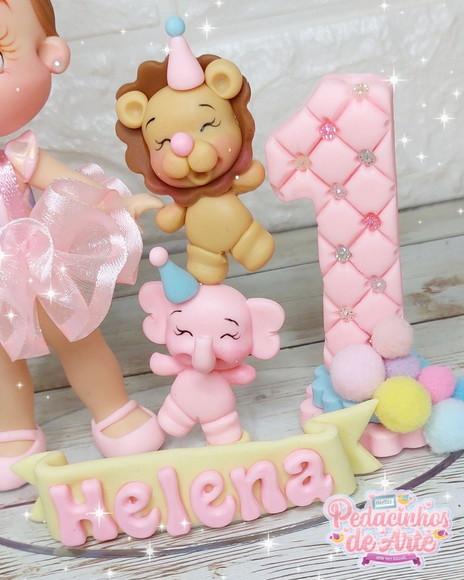 Topo de Bolo Personalizado Circo Rosa
