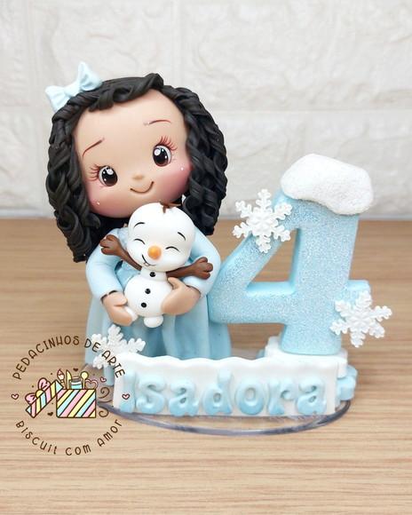 Topo de Bolo Personalizado Frozen Biscuit