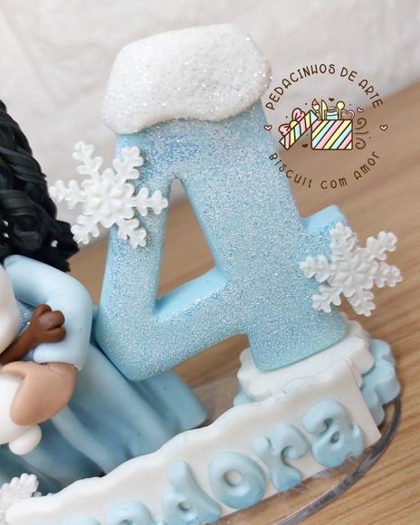 Topo de Bolo Personalizado Frozen Biscuit