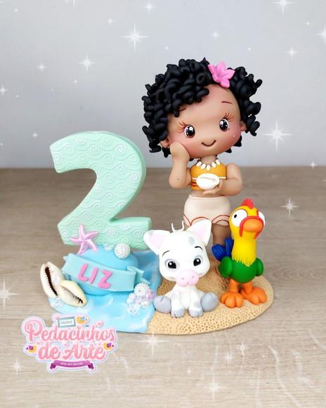 Topo de Bolo Personalizado Moana Baby
