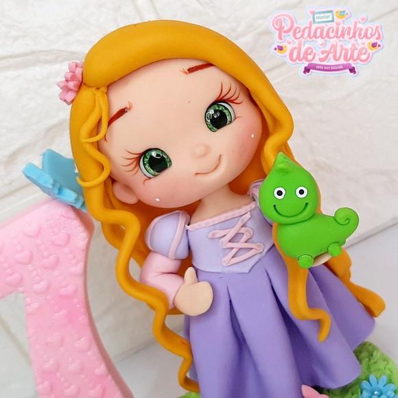 Topo de Bolo Personalizado Rapunzel