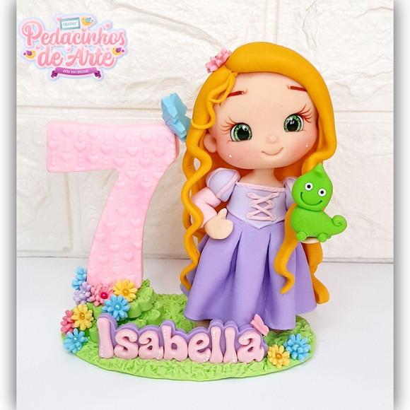 Topo de Bolo Personalizado Rapunzel