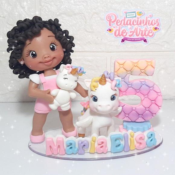 Topo de Bolo Personalizado Unicórnio