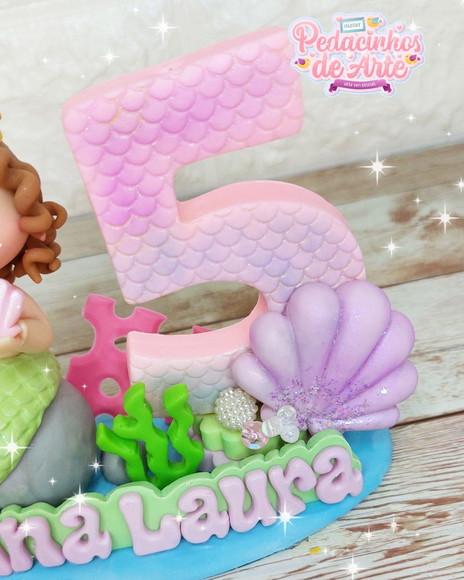 Topo de Bolo Personalizado Sereia