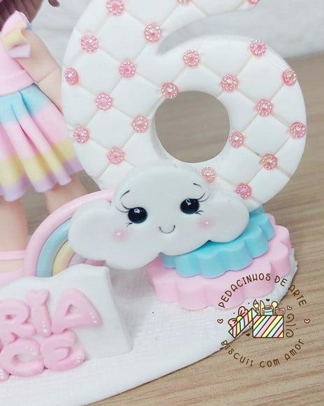 Topo de Bolo Vela Biscuit Personalizado Unicórnio