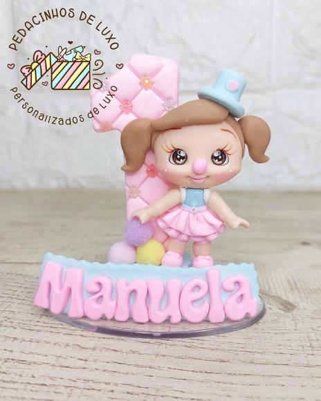Vela Biscuit Topo de Bolo Circo Menina