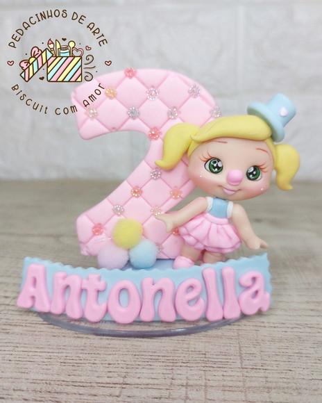 Vela Biscuit Topo de Bolo Circo Menina