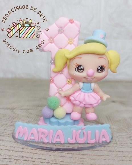 Vela Biscuit Topo de Bolo Circo Menina
