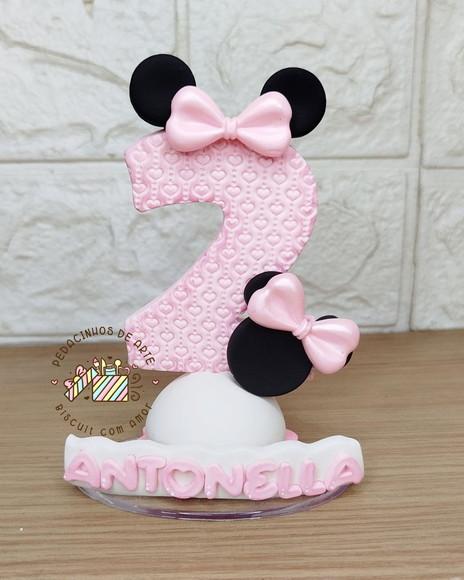 Vela Biscuit Topo de Bolo Minnie