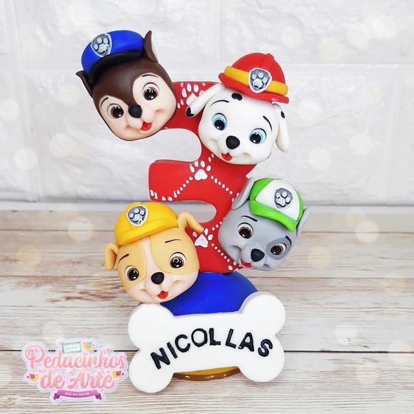 Vela Biscuit Topo de Bolo Patrulha Canina