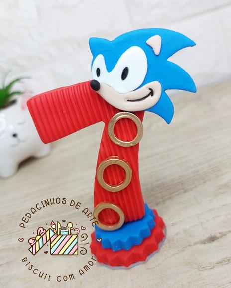 Vela Biscuit Topo de Bolo Sonic