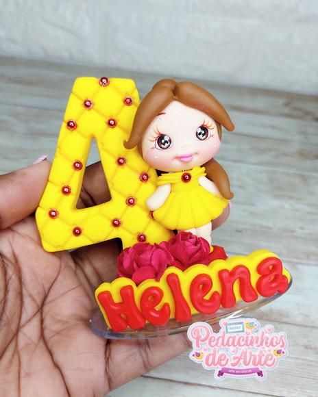 Vela Topo de Bolo Biscuit Bela e a Fera