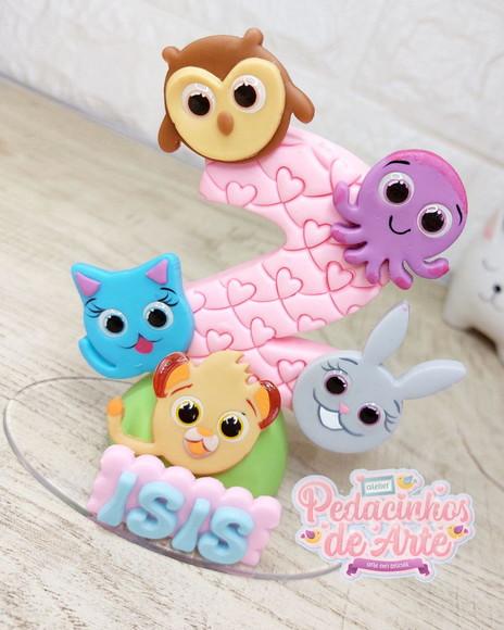 Vela Topo de Bolo Biscuit Bolofofos Menina