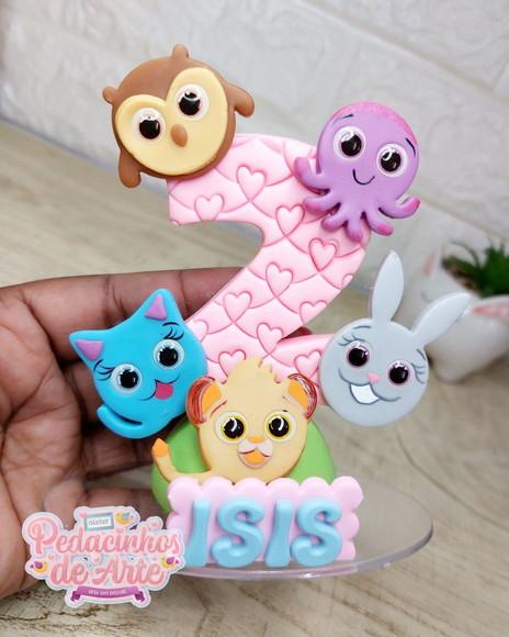 Vela Topo de Bolo Biscuit Bolofofos Menina