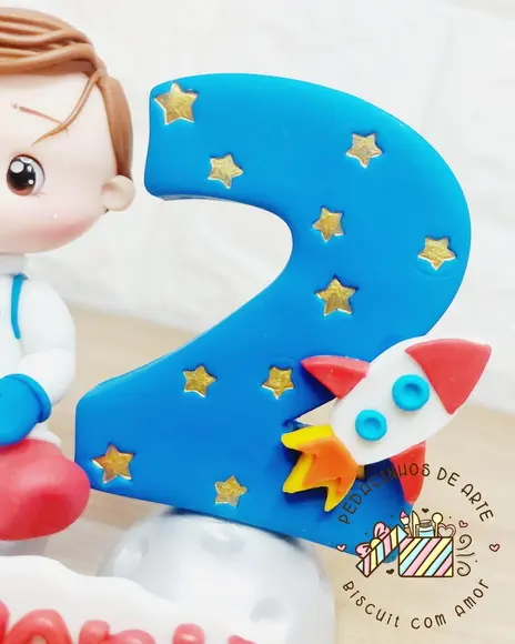 Mini Topo de Bolo Astronauta