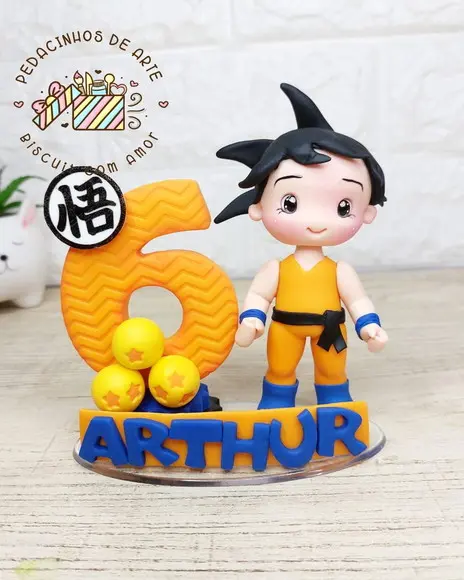 Mini Topo de Bolo Personalizado Dragon Ball