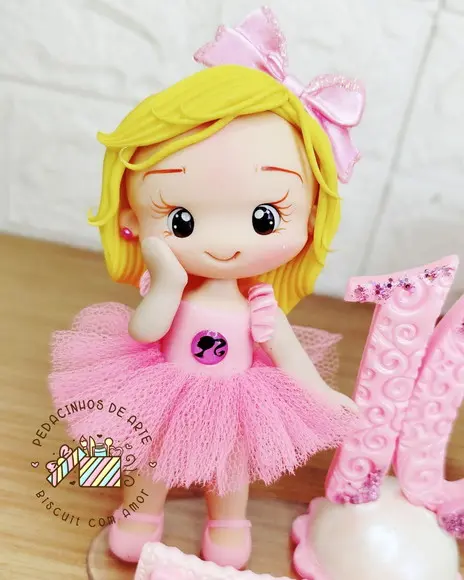 Topo de Bolo Barbie Biscuit