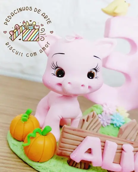 Topo de Bolo Biscuit Fazendinha